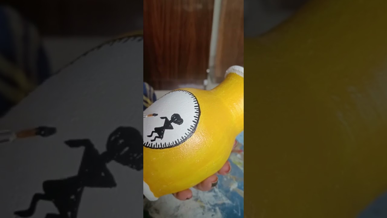 handpainted terracotta pots..warli art design