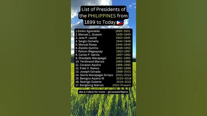 🇵🇭 List of Presidents of the Philippines #philippines #saraduterte #president