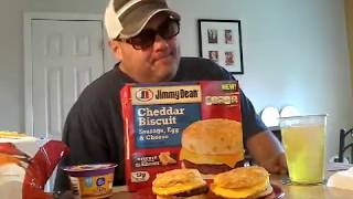 The New Jimmy Dean Cheddar Biscuit Breakfast Sandwich. It's Like Waking Up To Red Lobster.🍤🍳