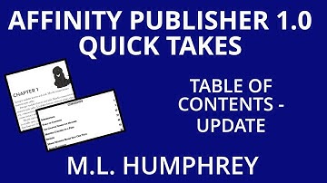 Affinity Publisher 1.0 Table of Contents - Update