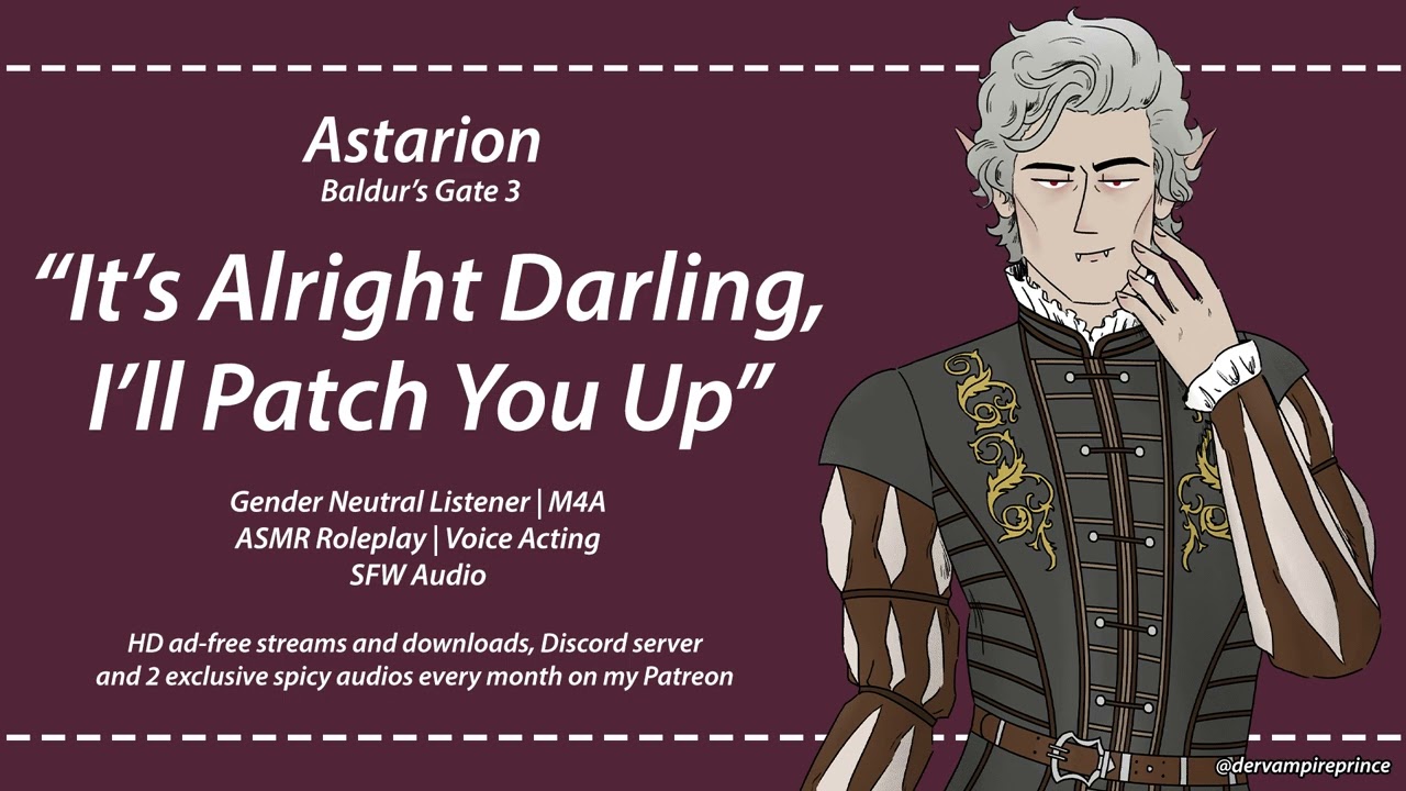 ASMR | Baldur's Gate 3 - Astarion Patches You Up [M4A] [Injured Listener] [Comfort]