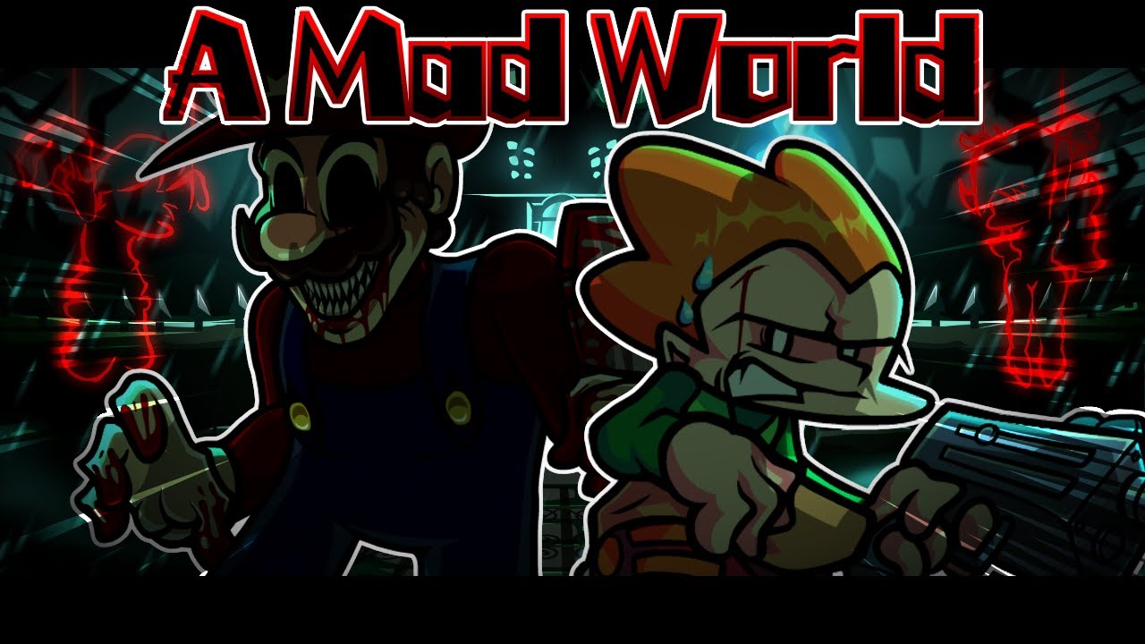 A Mad World / Alone but Horror Mario and Pico sings it! (FNF Cover Request)