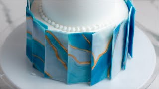 How To Make A Marbled Fondant Panel Birthday Cake- Rosie's Dessert Spot