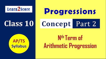 Progressions Class 10 AP TS | Nth Term of an Arithmetic Progression
