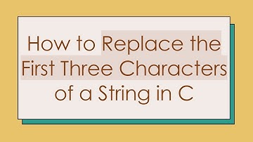 How to Replace the First Three Characters of a String in C