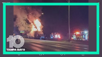 FHP: Wrong-way driver crashed into semi filled with apple cider on I-275, setting it on fire