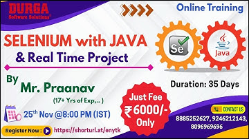 SELENIUM with JAVA Online Training @ DURGASOFT