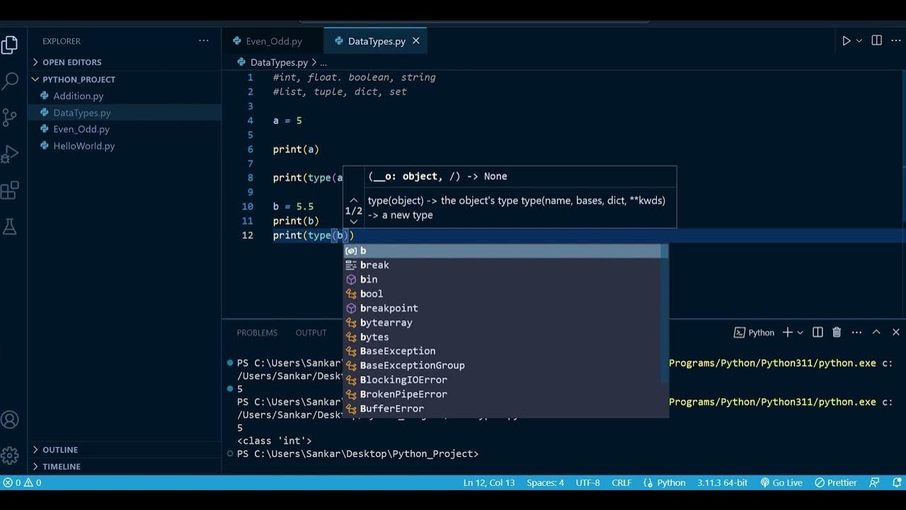 Python Data Types || How to check data types in python - YouTube