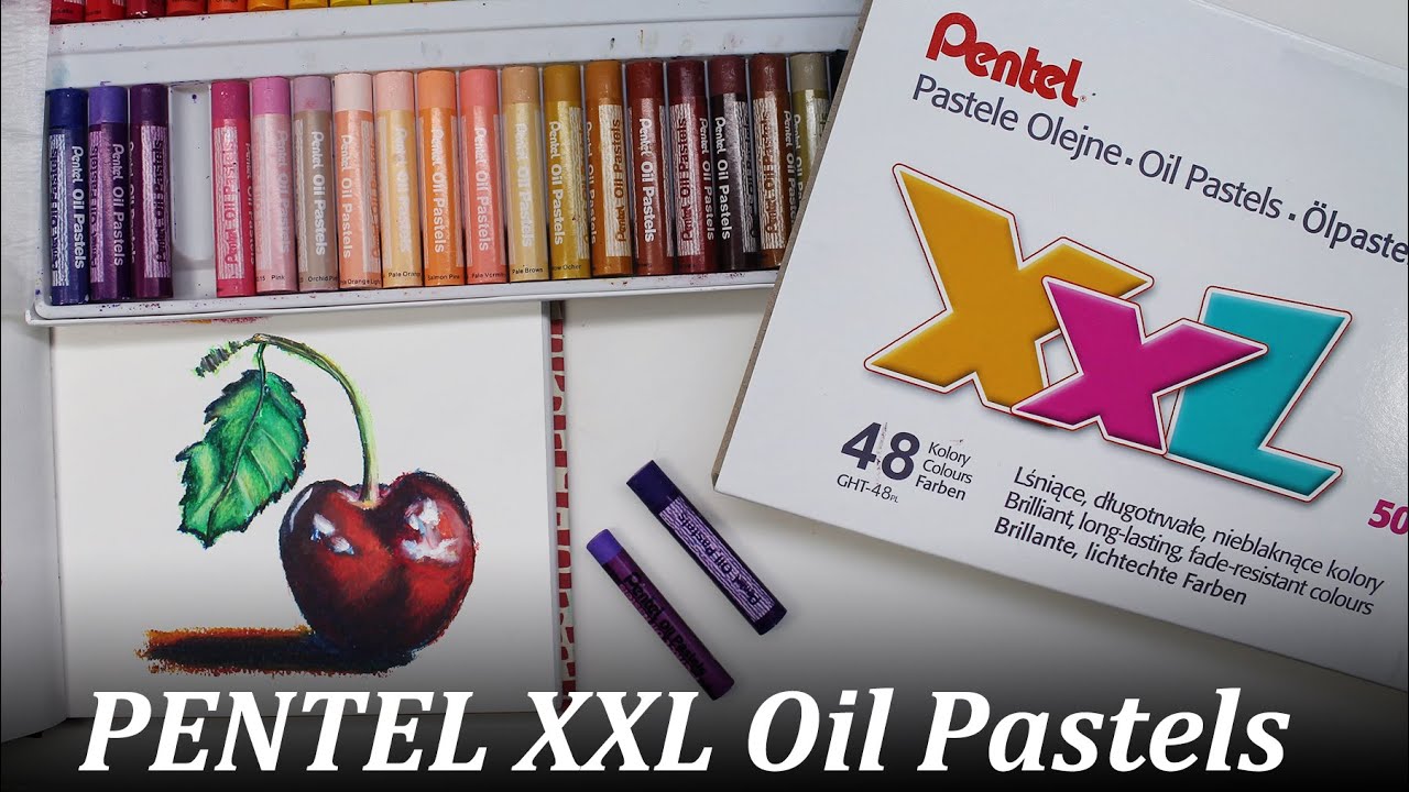 LARGE Pentel Oil Pastels XXL // Review and drawing demo 