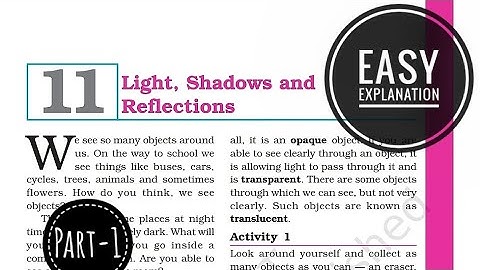 CH- Light, Shadows and Reflection Part-1 | NCERT Class 6th science| Easy explanation✅