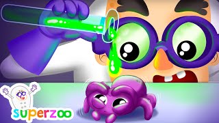 Dr. Spooky created MUTANT spiders | Cartoons for Kids | SuperZoo