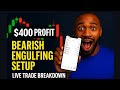 How I Made $400 Trading EUR/USD with Bearish Engulfing Candle Strategy (Live Chart Setup)