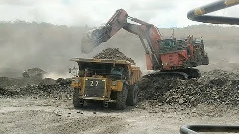 Big Excavator, Wheel Loaders, Bulldozers, Heavy Transports, and front Shovel Excavator // Mining