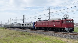 【広角ver•配給輸送】 EF81-134+横須賀線E235系1000番台 4両 行田〜吹上通過