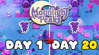 I Spent 20 Days Decorating My Farm in Moonlight Peaks! NEW Vampire Farming Sim Like Animal Crossing!