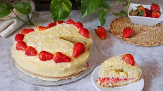 LA MIA TORTA PER LA FESTA DELLA MAMMA🌺 Torta facile con crema e fragole- La cucina di Rita