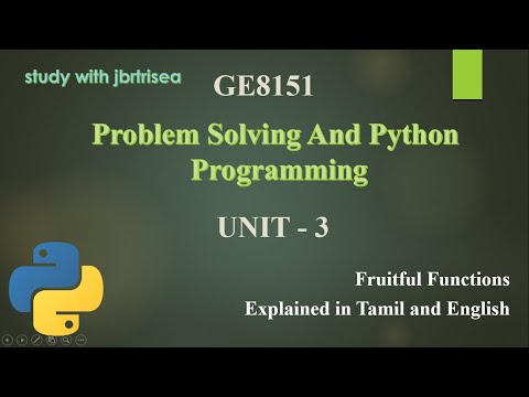 FRUITFUL FUNCTIONS IN PYTHON / Explained in Tamil and English