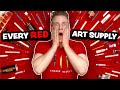 I used EVERY RED ART SUPPLY I own to create an Artwork...