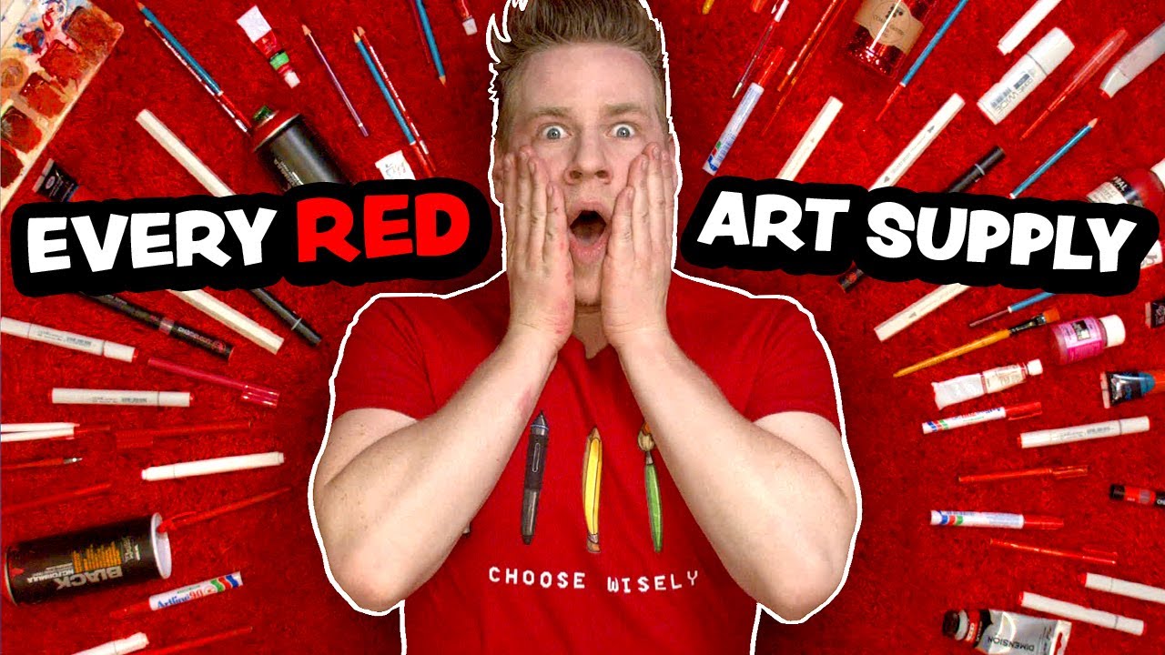 ⁣I used EVERY RED ART SUPPLY I own to create an Artwork...