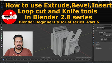 How to use Extrude Bevel Insert Loop cut Knife tools in blender | Blender Beginner tutorial - Part 6