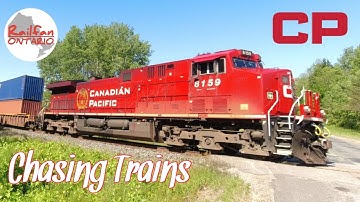 The chase is on trackside on the CP Rail MacTier Sub. June 27-29, 2022