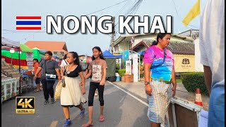 Nong Khai Thailand ๐น๐ญ Walking street saturday night market walking tour 4k uhd