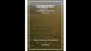 COM3707 Assignment 3 Semester 2 Quiz Due 10 August 2023