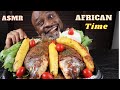 Mukbang Asmr Tilapia Fish Bones,Plaintain & Rice/ African food mukbang/black in Japan