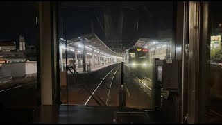 JR京都線　新大阪駅～茨木駅　前面車窓　(夜)