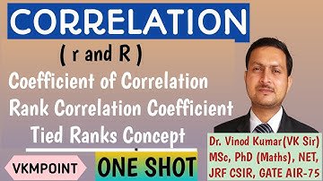 Correlation Coefficient | Rank Correlation Coefficient | Tied Ranks Concept | Examples | Statistics