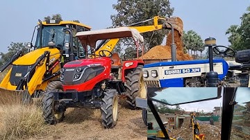 Jcb 3dx Backhoe Loader Machine LoadingRed Mud In Mahindra and Swaraj Tractor IJcb Tractor Cartoon