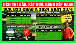 Lịch Thi Đấu, Kết Quả, Bảng Xếp Hạng VCK U23 Châu Á 2024 Ngày 23\/4 | Xác Định 8 Anh Hào Vào Tứ Kết