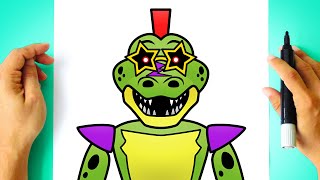 How to DRAW MONTGOMERY GATOR - Five Nights at Freddy's Security Breach - FNAF