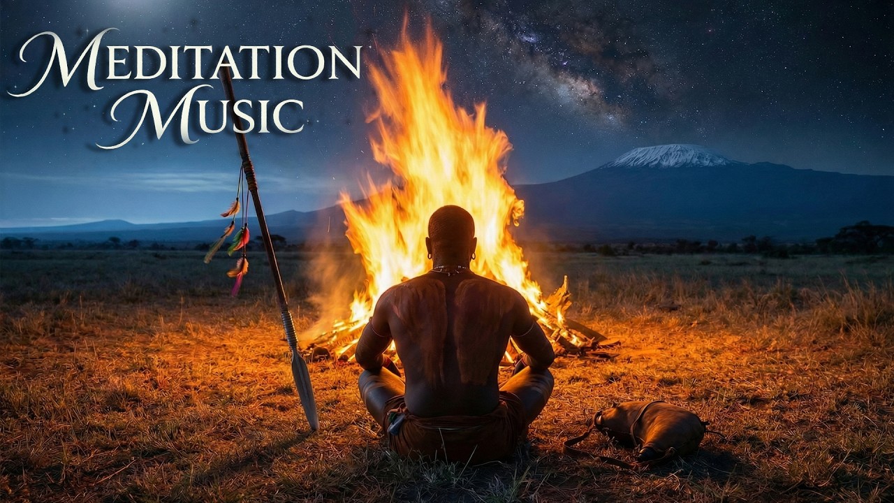 African Night Campfire 🔥 Deep Savanna Ambience Under The Stars | Relaxing Nature Sounds