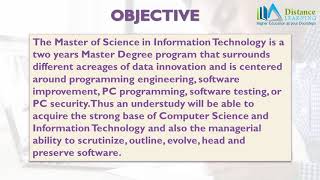 Distance Education Master of Science in Information Technology - M. Sc. IT