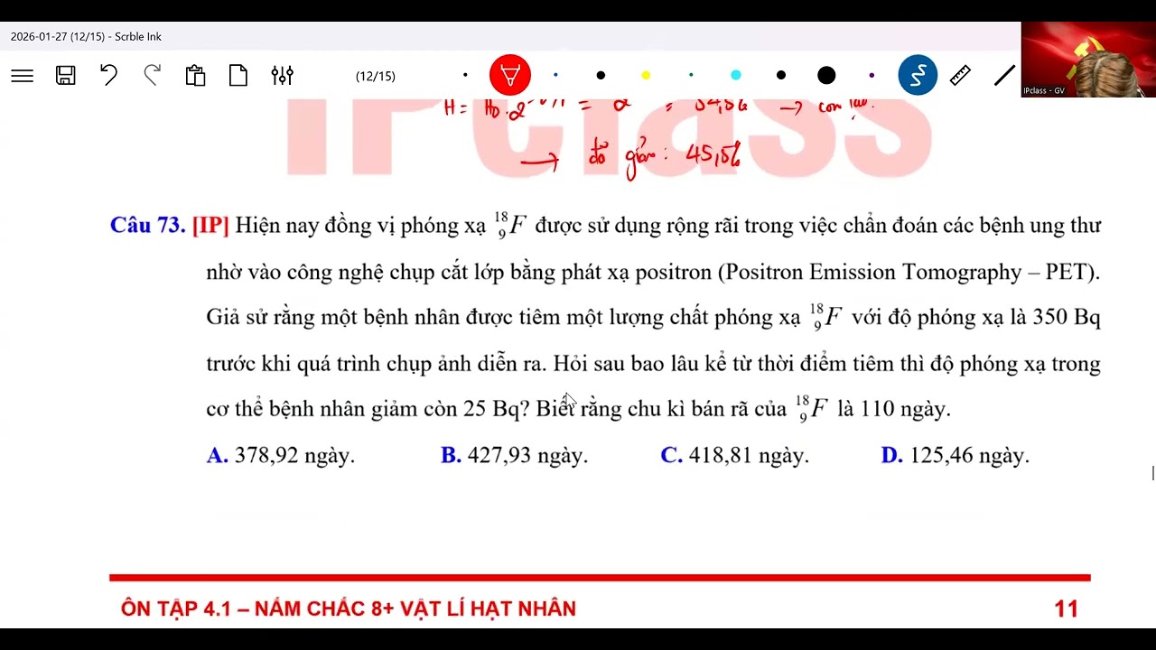 OT4.1: Ôn tập nắm chắc 8+ Vật lí hạt nhân (P4) | IP01. Khóa chuyên đề 2k8 | IPclass