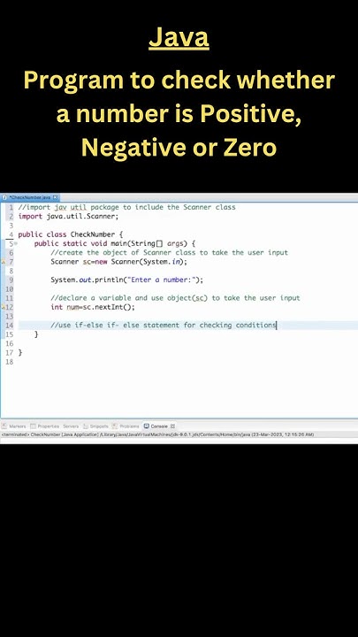 Java Program to check whether a number is Positive, Negative or Zero # ...