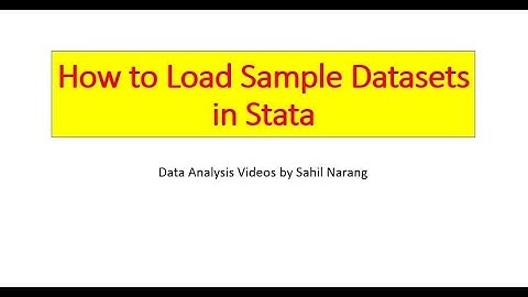 Sample Datasets in Stata