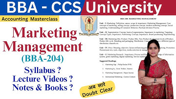 Marketing Management full syllabus | BBA | BBA 2nd Semester 204 | CCS University | 2025 | MBA