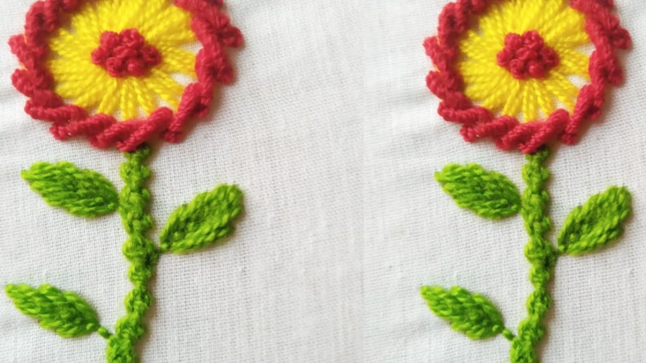 Amazing trick basic embroidery designs flower// needle and thread YouTube