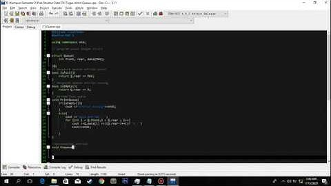Praktikum Struktur Data - Program Queue Pada Bahasa Pemrograman C++
