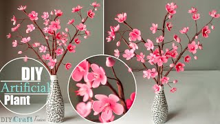 DIY Artificial Plant for Home Decoration | How to Make Artificial Cherry Blossom Flowers