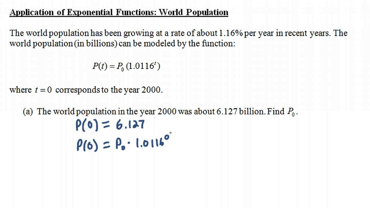 worksheet Applications Of Exponential Functions Worksheet application of exponential functions world population youtube population