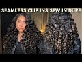 SEAMLESS CLIP INS SEW-IN DUPE! 30 Minutes &amp; Undetectable Ft Curlsqueen