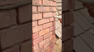 smart trick to smooth out gaps in brick walls with cement jam #shorts #tricks #building