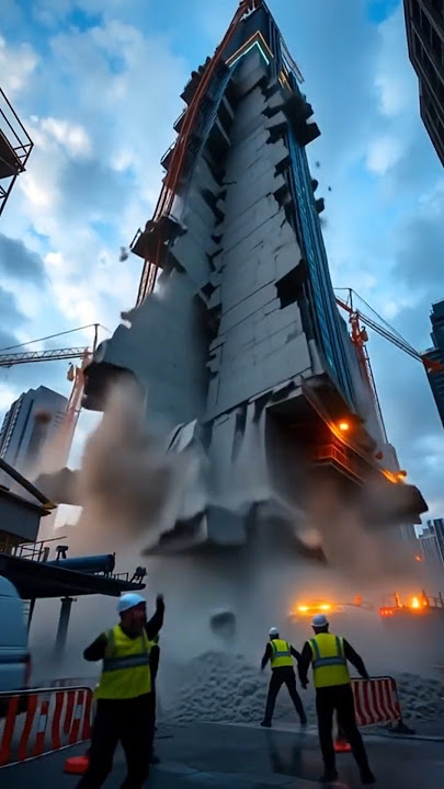 Seconds before a Huge Building Collapses 😱 #disaster #collapse #construction #short