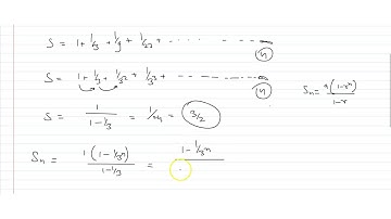 If  S denote the sum to infinity and  `S_n`, the sum of n terms of the series `1+1/3+1/9+1/27+