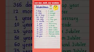 Learn Days, Weeks, Months & Years Vocabulary Fast #english #learnenglish #gk Profile
