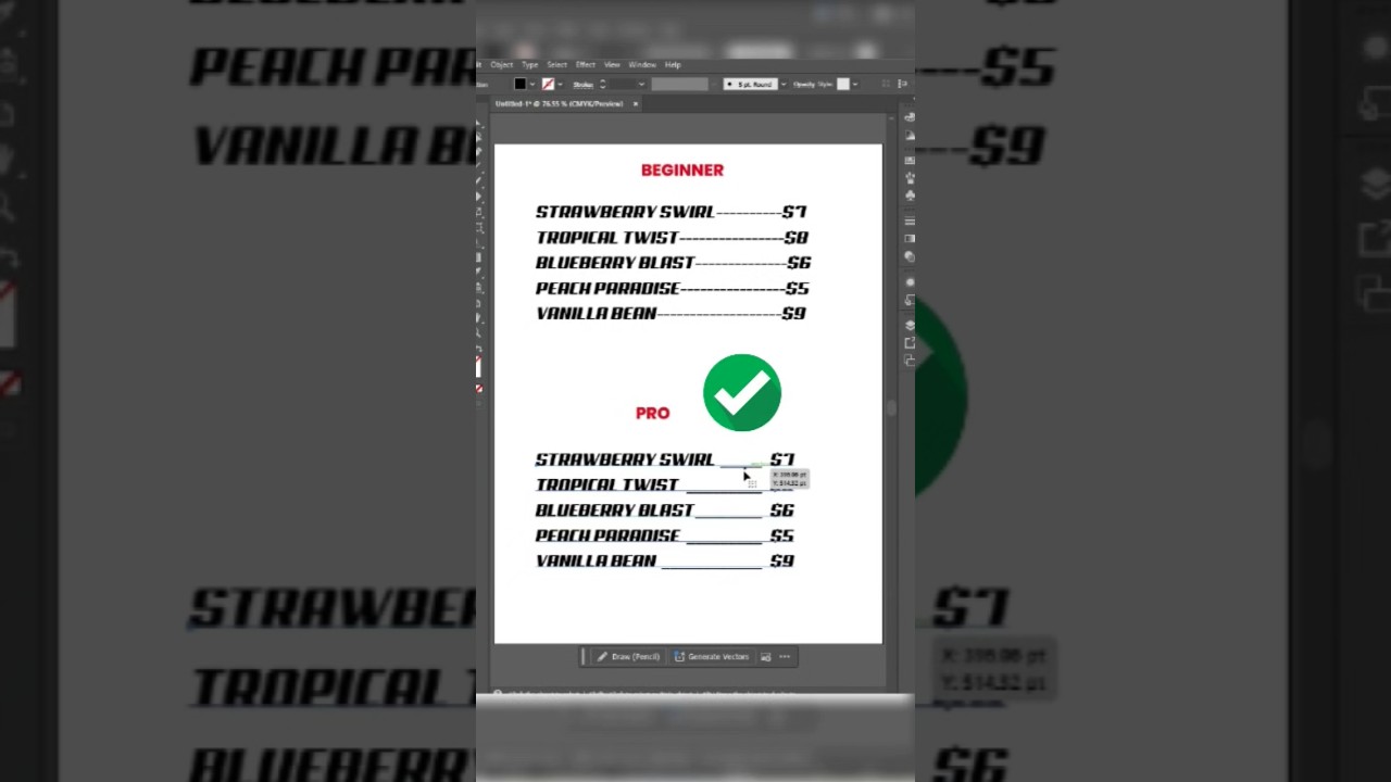 Adobe Illustrator 2025 - Tips Making Menu Pricing Breaks like a PRO 