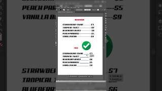 Adobe Illustrator 2025 - Tips Making Menu Pricing Breaks like a PRO #shorts